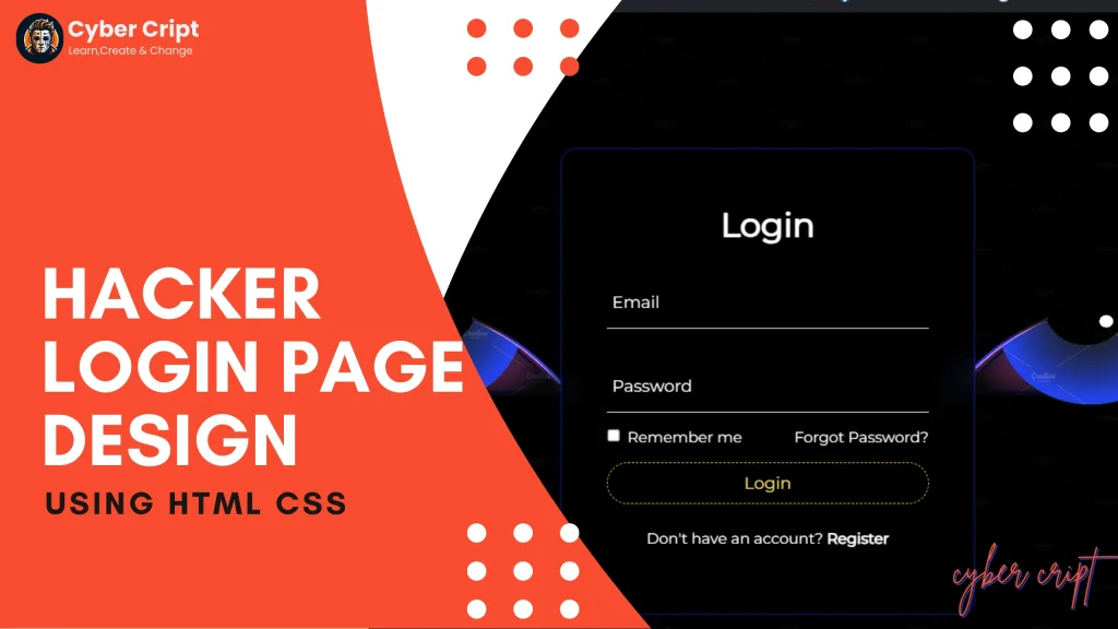 Hacker Themed Login Page Design with HTML & CSS