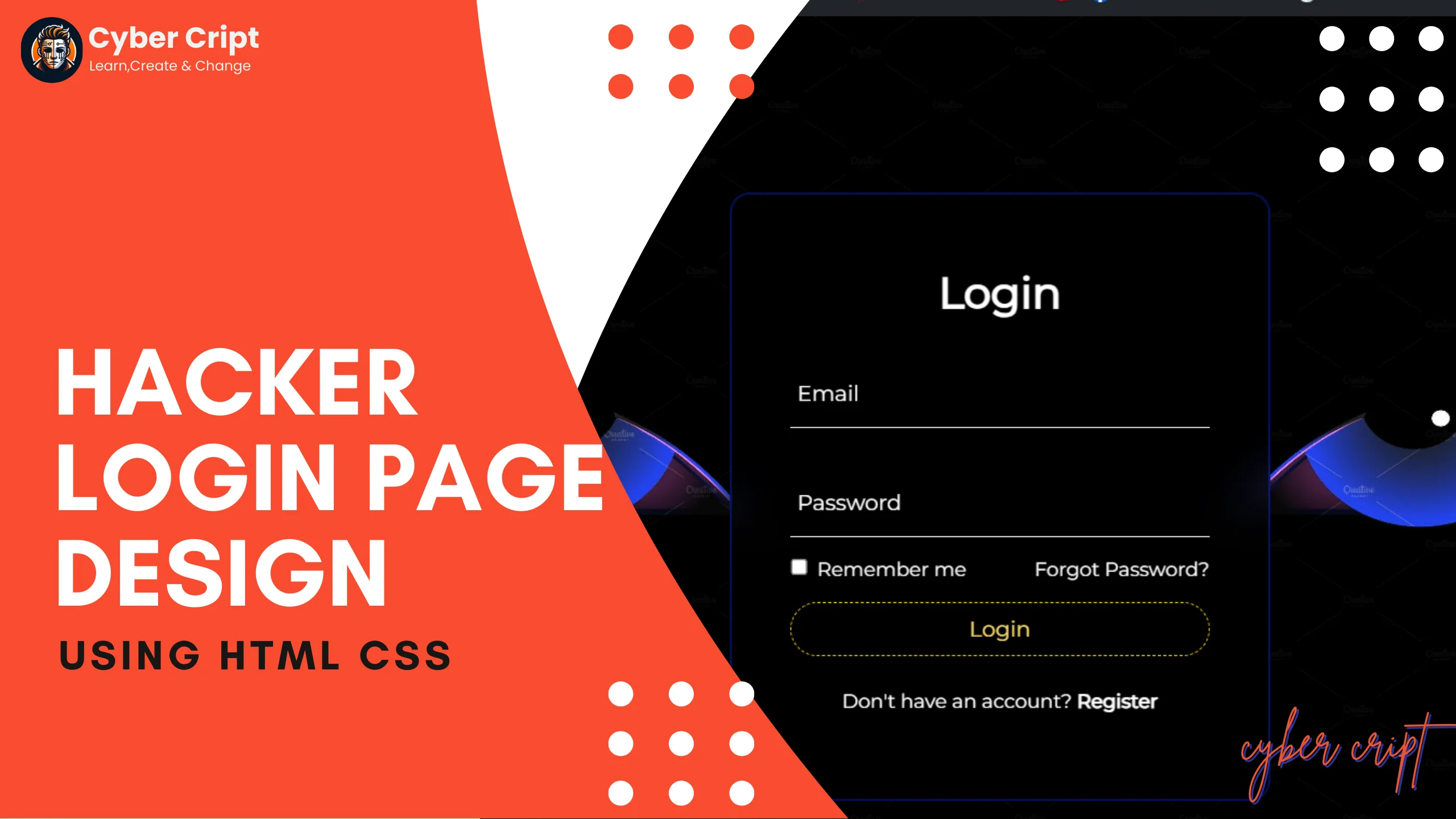Hacker-Themed Login Page Design with HTML & CSS -banner